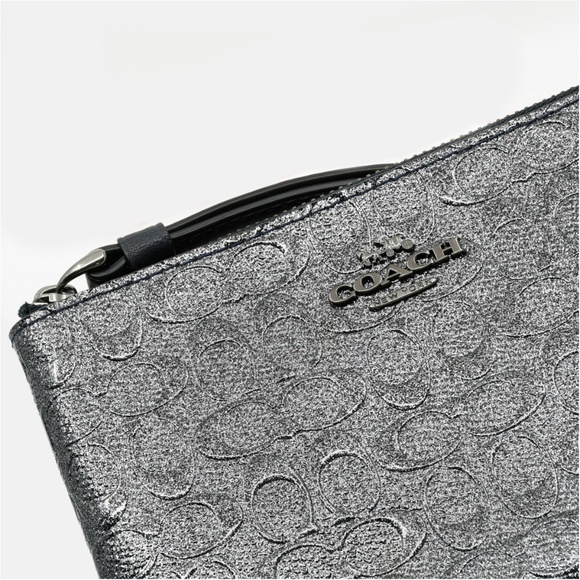 COACH Signature Embossed Patent Leather Wristlet - Picture 10 of 13